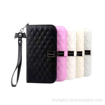 2014 fashionable women purse with card holder & stand leather case cover for iPhone 6New